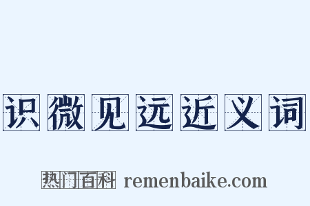 识微见远近义词是什么意思的图片